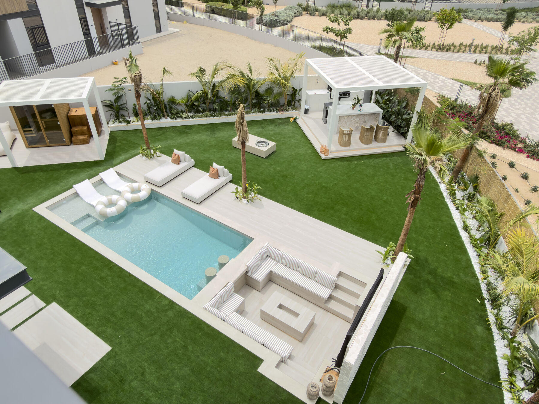 Top-down garden view