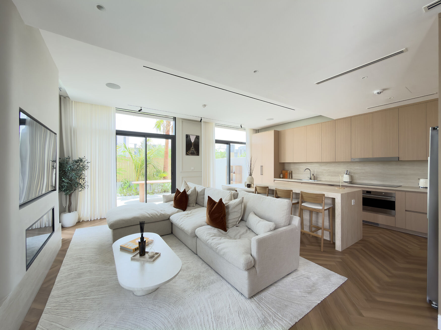 Open-plan living and kitchen